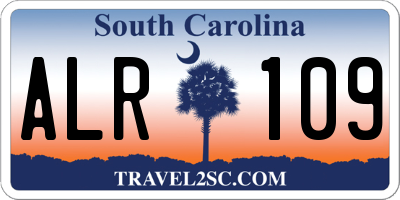 SC license plate ALR109