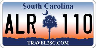 SC license plate ALR110