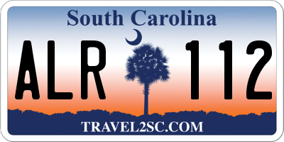 SC license plate ALR112