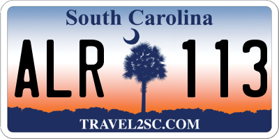 SC license plate ALR113