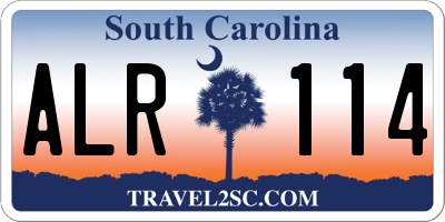 SC license plate ALR114