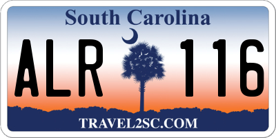 SC license plate ALR116