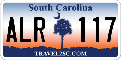 SC license plate ALR117