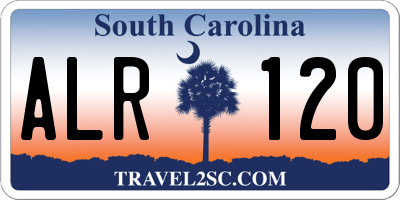 SC license plate ALR120