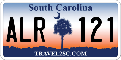 SC license plate ALR121