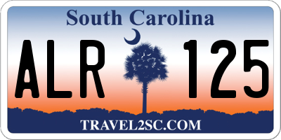 SC license plate ALR125