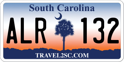 SC license plate ALR132