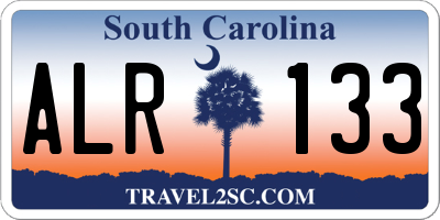 SC license plate ALR133