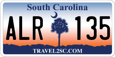SC license plate ALR135