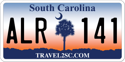 SC license plate ALR141