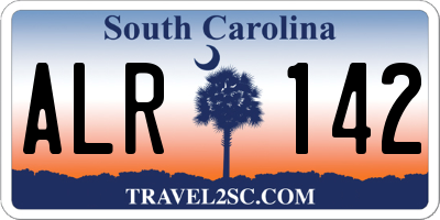 SC license plate ALR142