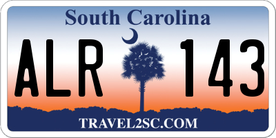SC license plate ALR143