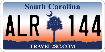 SC license plate ALR144