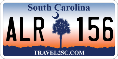 SC license plate ALR156