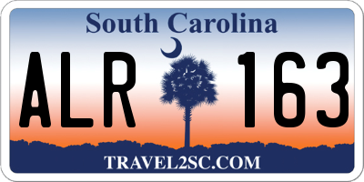 SC license plate ALR163