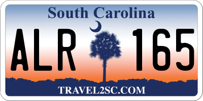 SC license plate ALR165