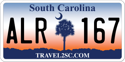 SC license plate ALR167