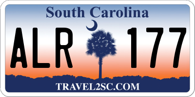 SC license plate ALR177
