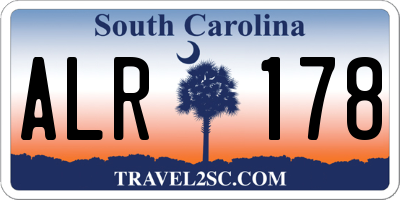 SC license plate ALR178