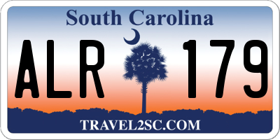 SC license plate ALR179