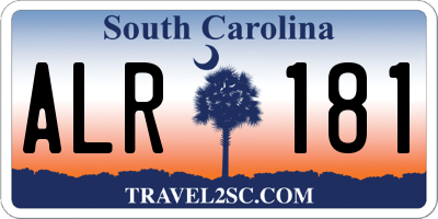 SC license plate ALR181