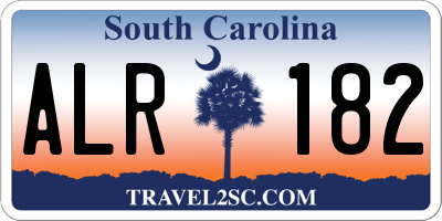 SC license plate ALR182
