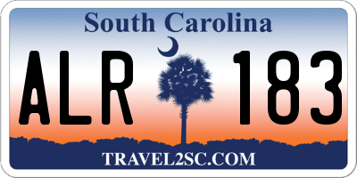 SC license plate ALR183