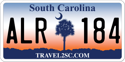SC license plate ALR184