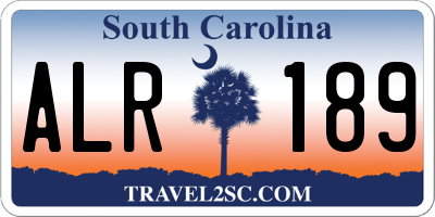 SC license plate ALR189