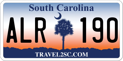 SC license plate ALR190