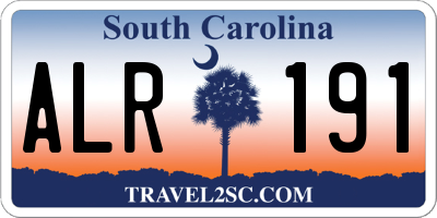 SC license plate ALR191
