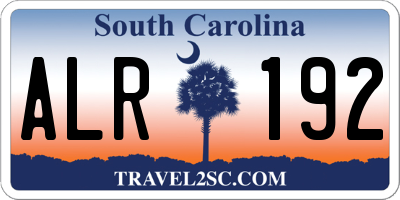 SC license plate ALR192