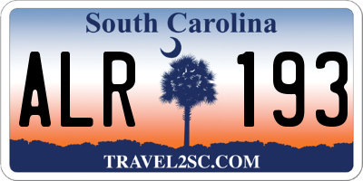 SC license plate ALR193
