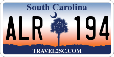 SC license plate ALR194