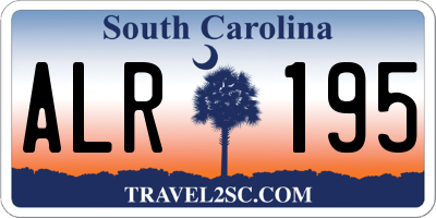 SC license plate ALR195