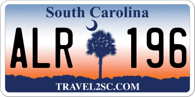 SC license plate ALR196
