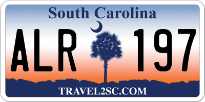 SC license plate ALR197