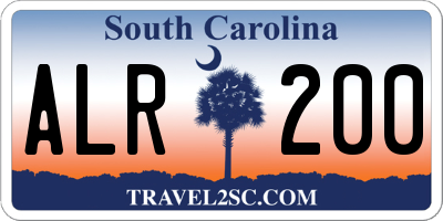 SC license plate ALR200