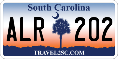 SC license plate ALR202