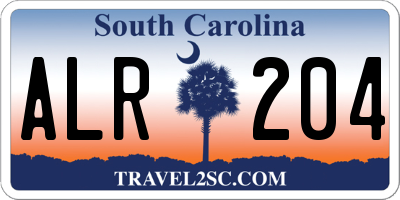 SC license plate ALR204
