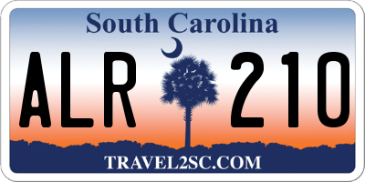 SC license plate ALR210
