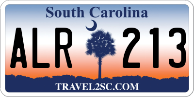 SC license plate ALR213