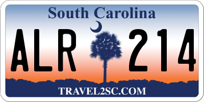 SC license plate ALR214