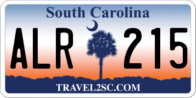 SC license plate ALR215