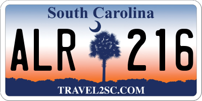 SC license plate ALR216