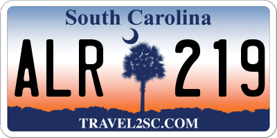 SC license plate ALR219