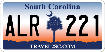 SC license plate ALR221