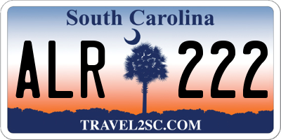 SC license plate ALR222