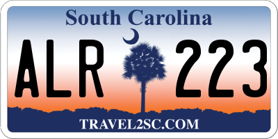 SC license plate ALR223