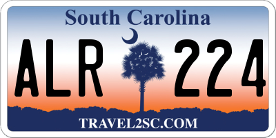 SC license plate ALR224